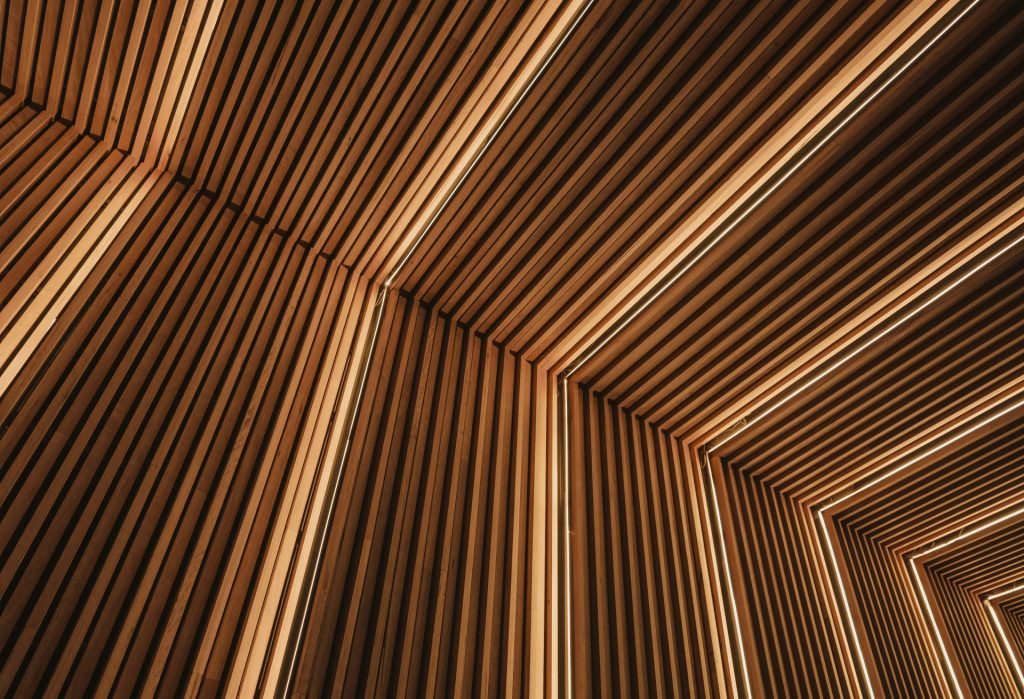 brown and black striped textile