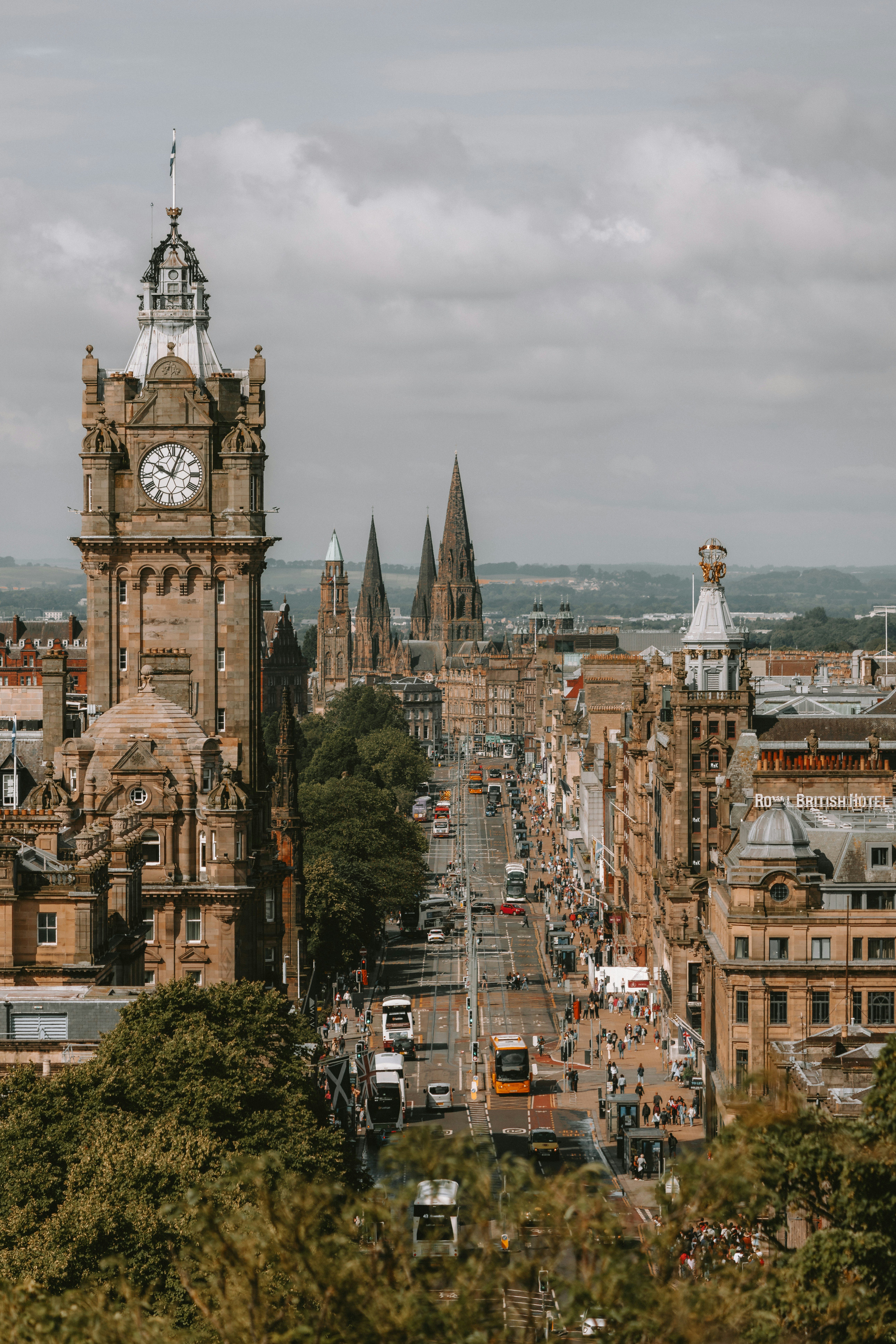 Edinburgh Town Centre with residential streets 